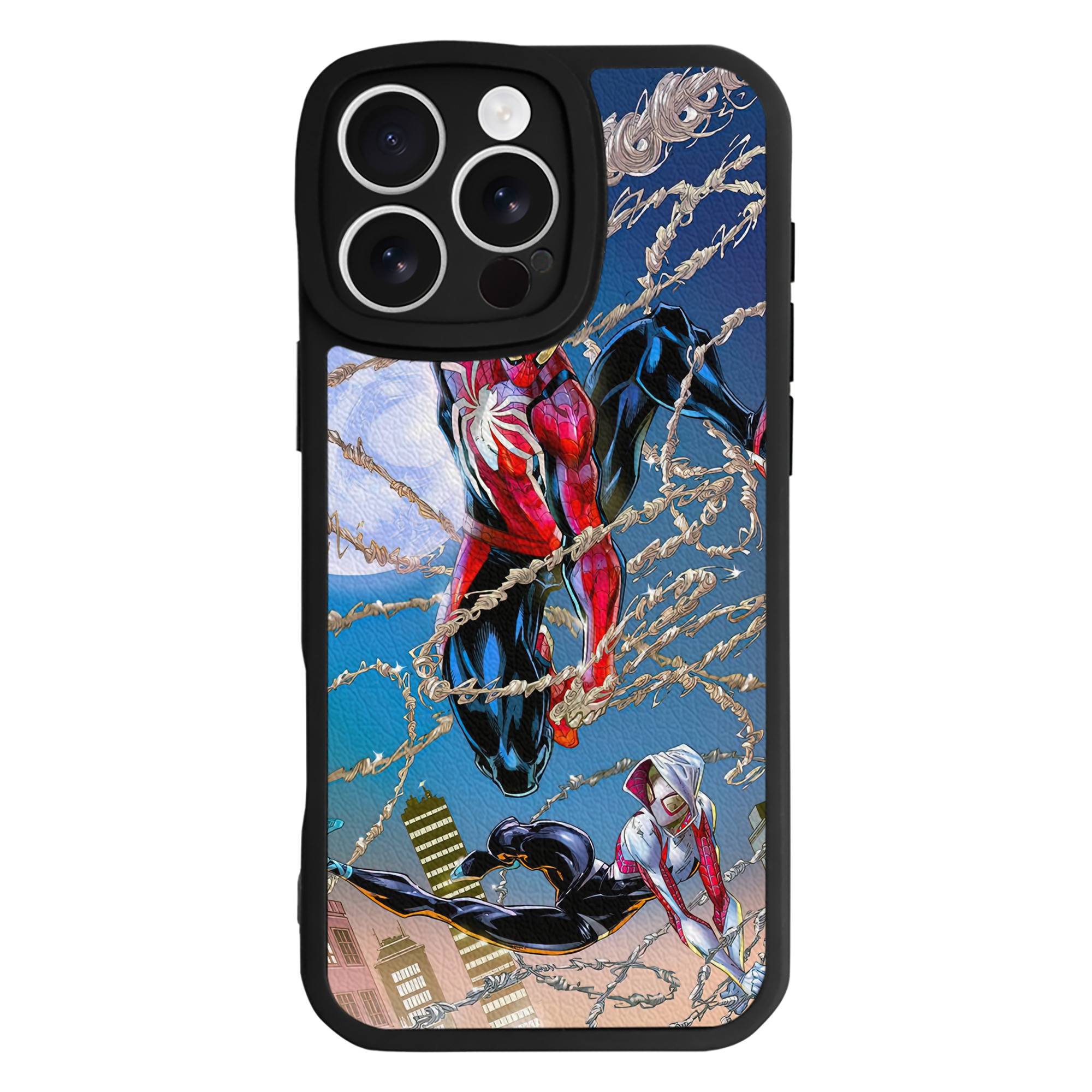 Spider Man スパイダーマン 【iPhone 16シリーズ対応】シリコンスマホケース（レザー調） 材質：シリコン